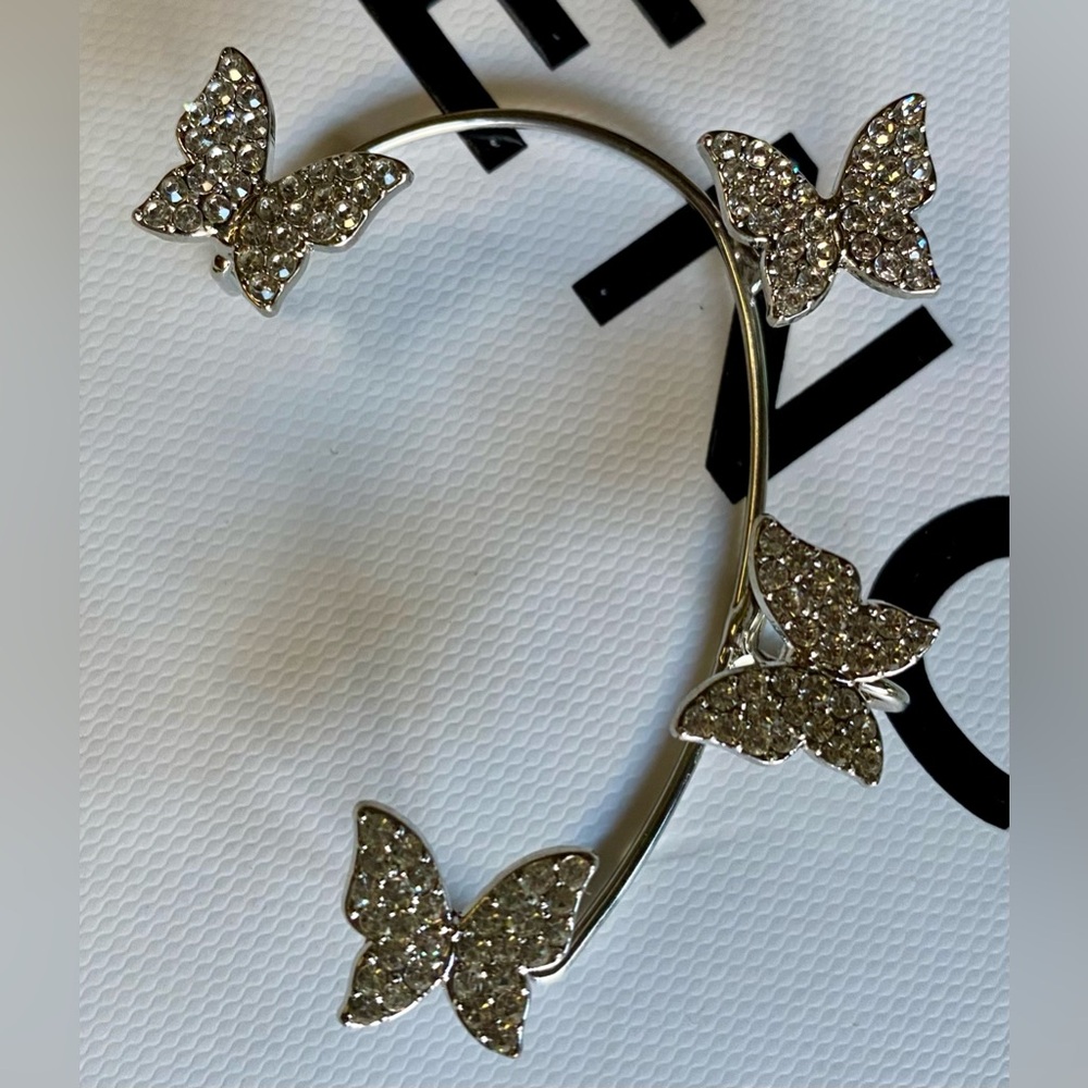 Silver Butterfly Ear Cuff